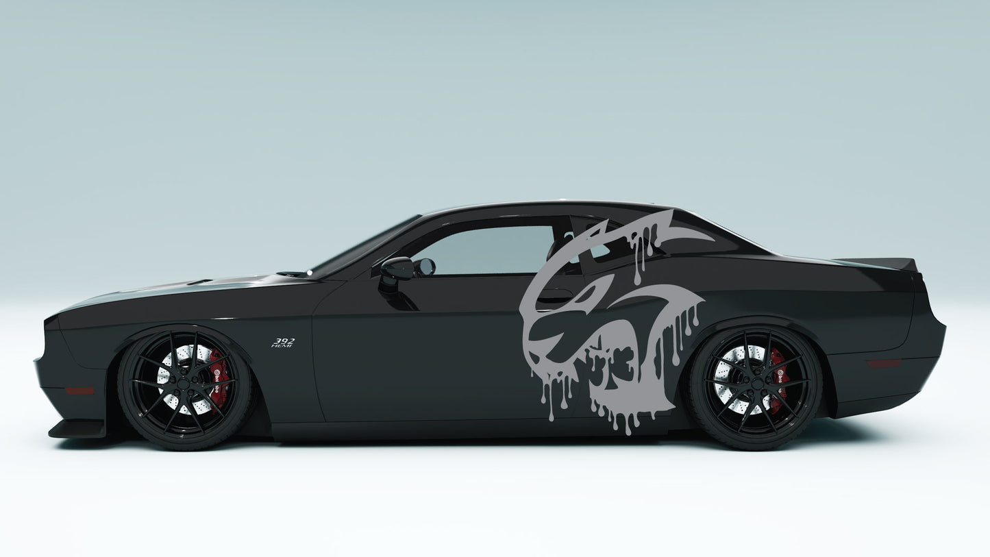 Drippy CAT Big logo Side Decals Stickers & Graphics for Dodge Challenger.