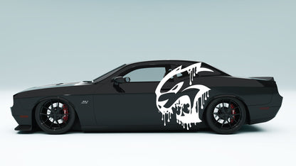 Drippy CAT Big logo Side Decals Stickers & Graphics for Dodge Challenger.