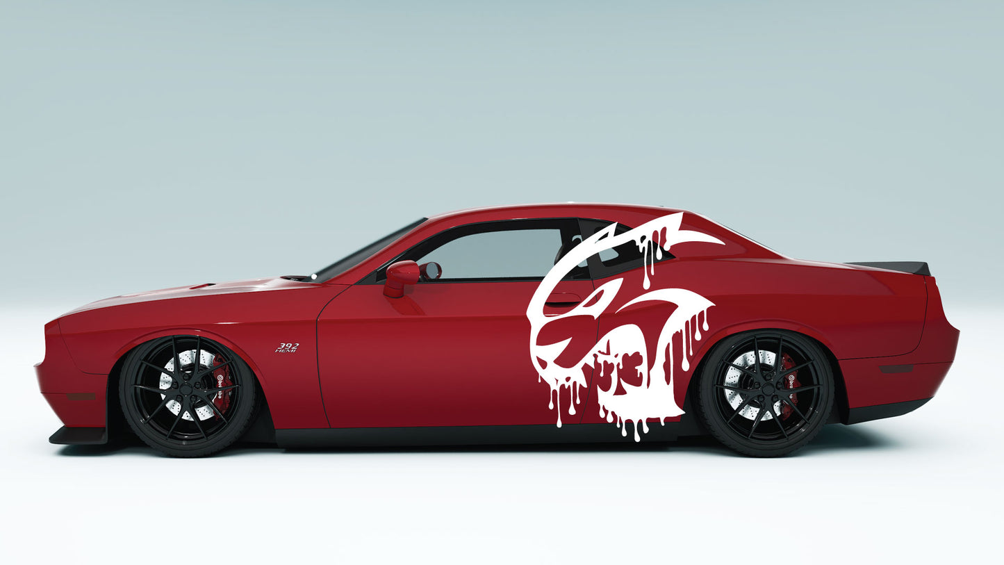 Drippy CAT Big logo Side Decals Stickers & Graphics for Dodge Challenger.