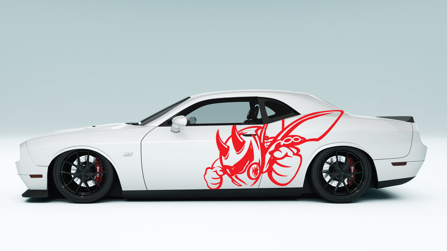 Evil-Bee Side Decals Stickers & Graphics for Dodge Challenger.