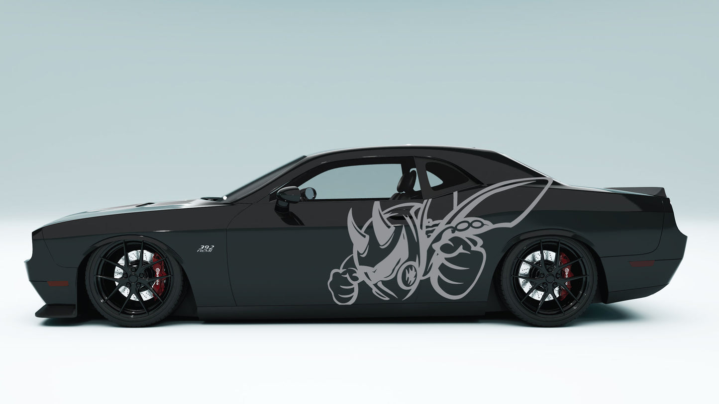 Evil-Bee Side Decals Stickers & Graphics for Dodge Challenger.