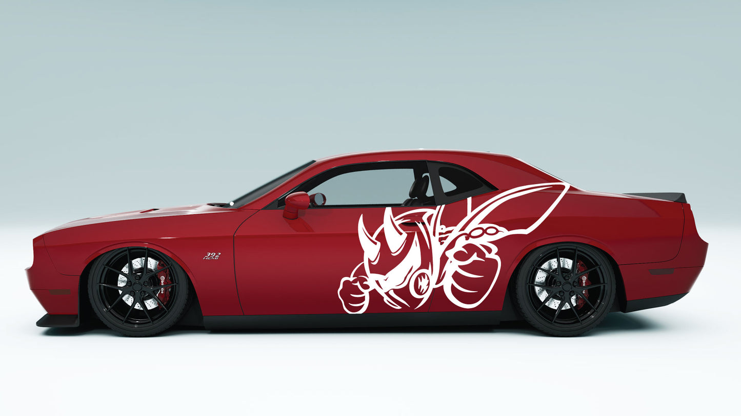 Evil-Bee Side Decals Stickers & Graphics for Dodge Challenger.