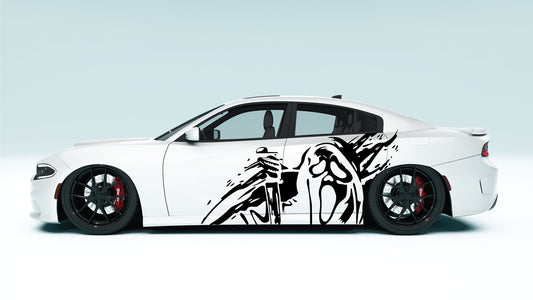 Ghost face XL Side Decals - Graphics for Dodge Charger.