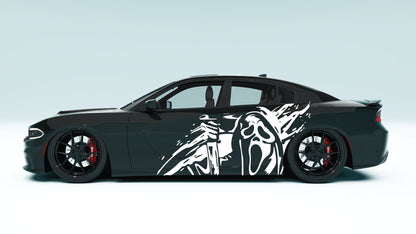 Ghost face XL Side Decals - Graphics for Dodge Charger.