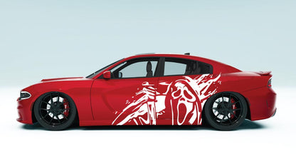 Ghost Face Splash XL Side Graphics – Dodge Charger Edition colour white