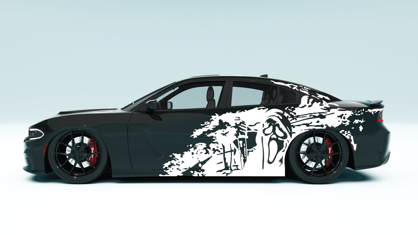 Grunge Ghost XXL Side Decals - Graphics for Dodge Charger.