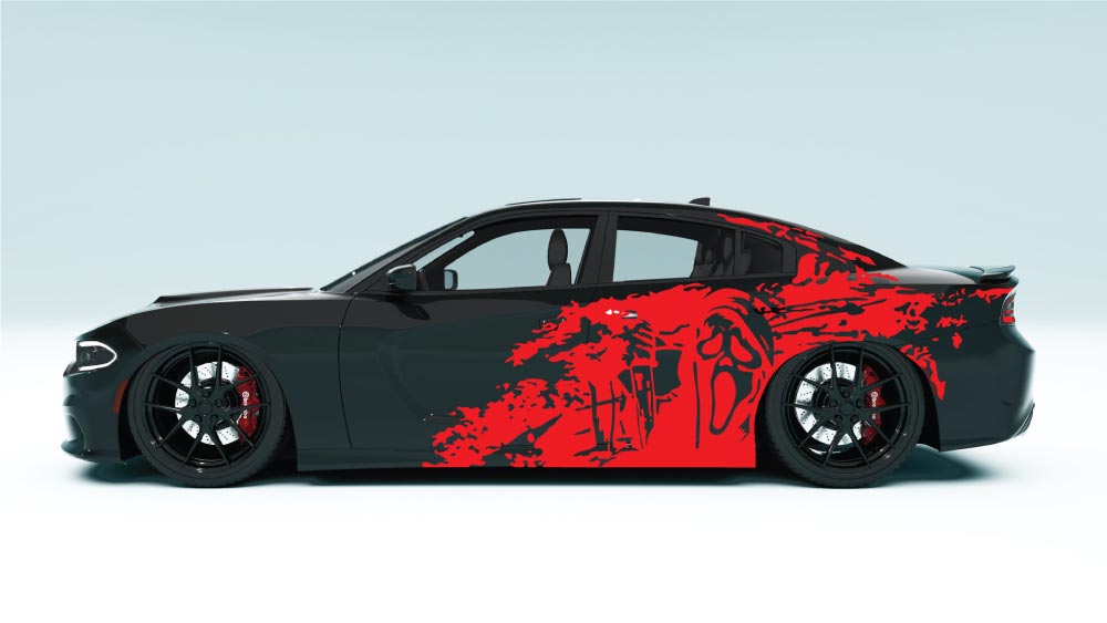 Grunge Ghost XL Side Graphics – Dodge Charger Edition colour red