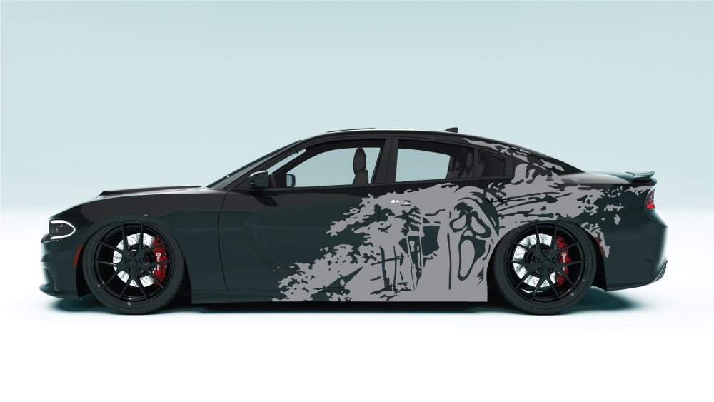 Grunge Ghost XL Side Graphics – Dodge Charger Edition colour gray