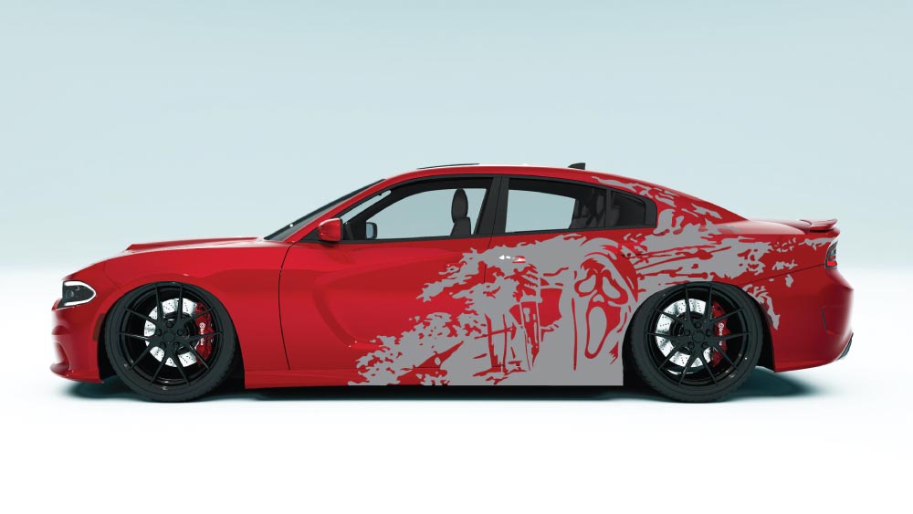 Grunge Ghost XL Side Graphics – Dodge Charger Edition colour gray