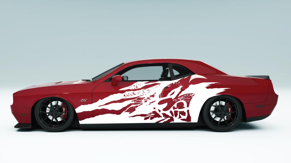 Grunge SRT Cat head side Decals and Graphics for Dodge