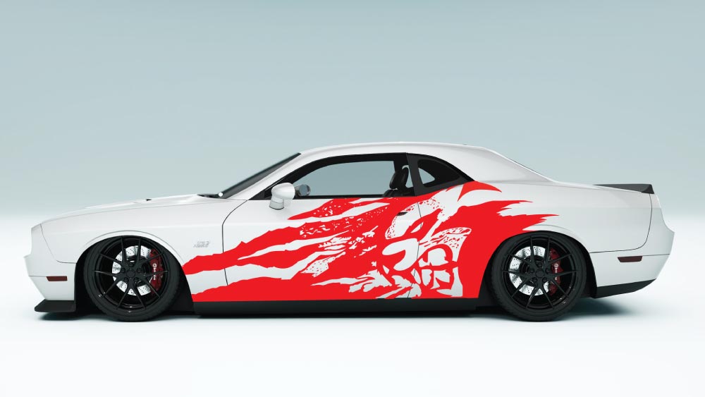 Grunge SRT Cat head side Decals and Graphics for Dodge