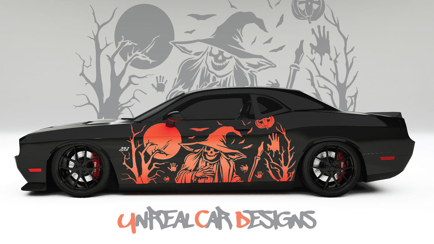 Halloween Grim Reaper Universal car Big Side Graphics, Decals and Stickers.