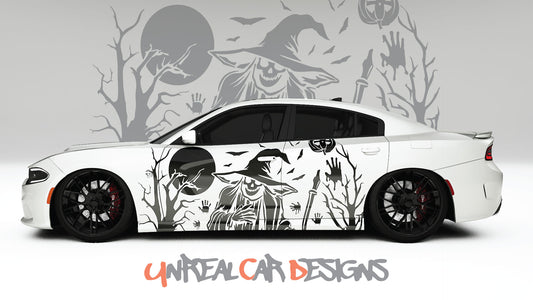 Halloween Grim Reaper Universal car Big Side Graphics, Decals and Stickers.