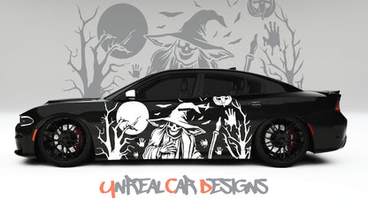 Halloween Grim Reaper Universal car Big Side Graphics, Decals and Stickers.