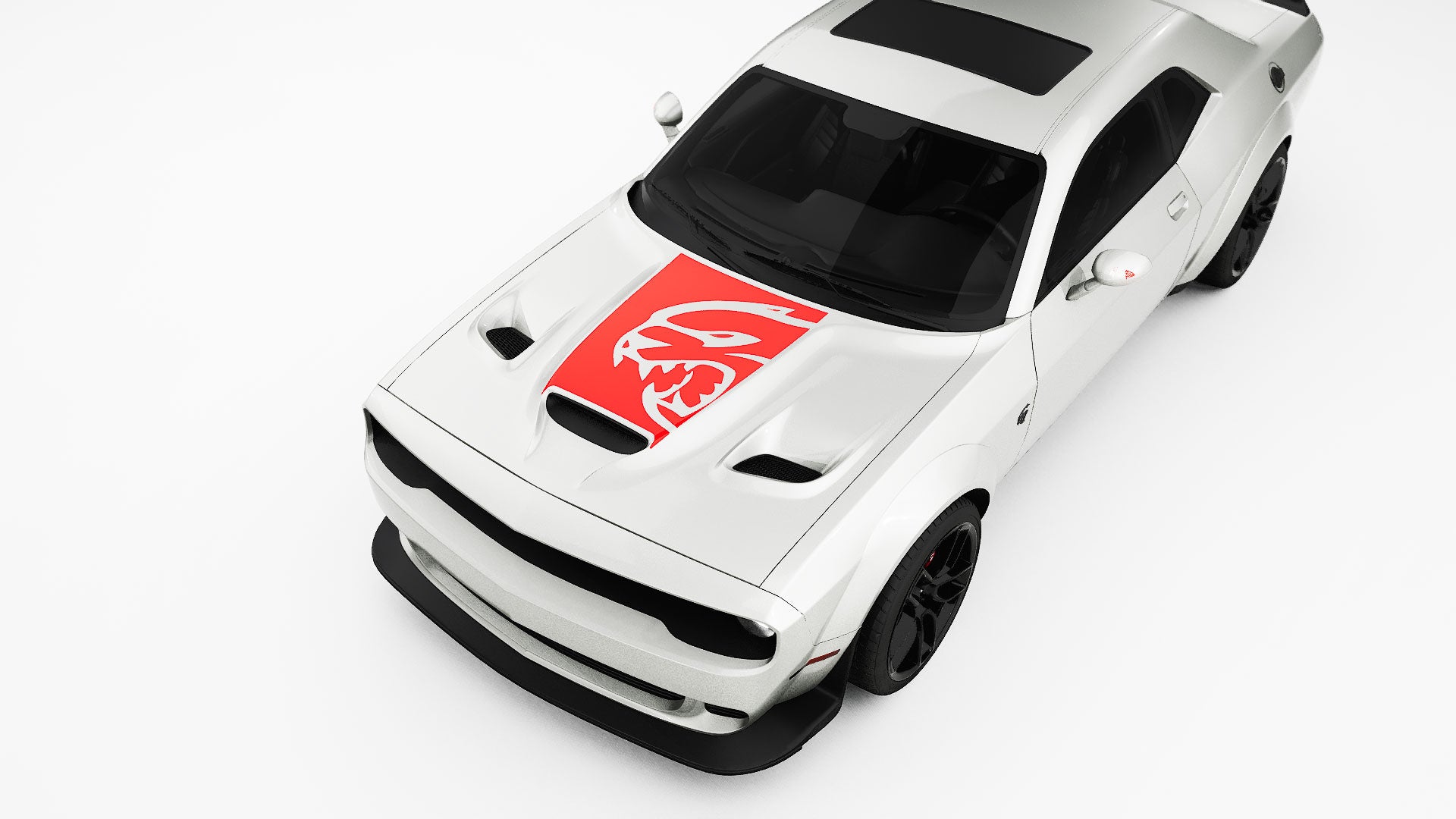 Hell-CAT hood Decals, Graphics For Dodge Challenger.