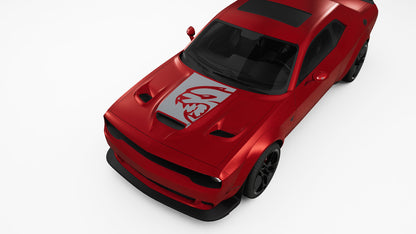 Hell-CAT hood Decals, Graphics For Dodge Challenger.