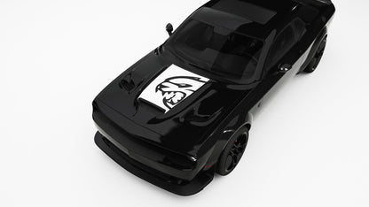 Hell-CAT hood Decals, Graphics For Dodge Challenger.