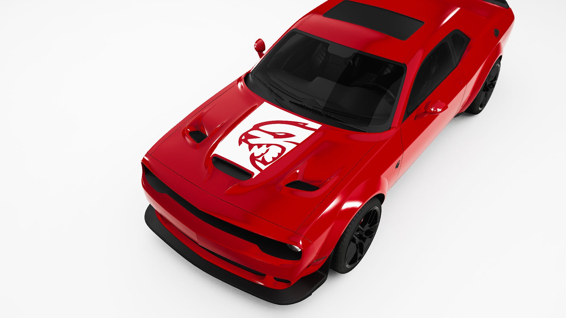 Hell-CAT hood Decals, Graphics For Dodge Challenger.