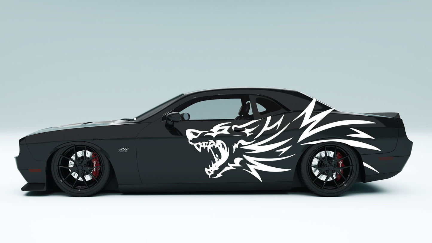 Hell-hound Side Decals Stickers & Graphics for Dodge Challenger.