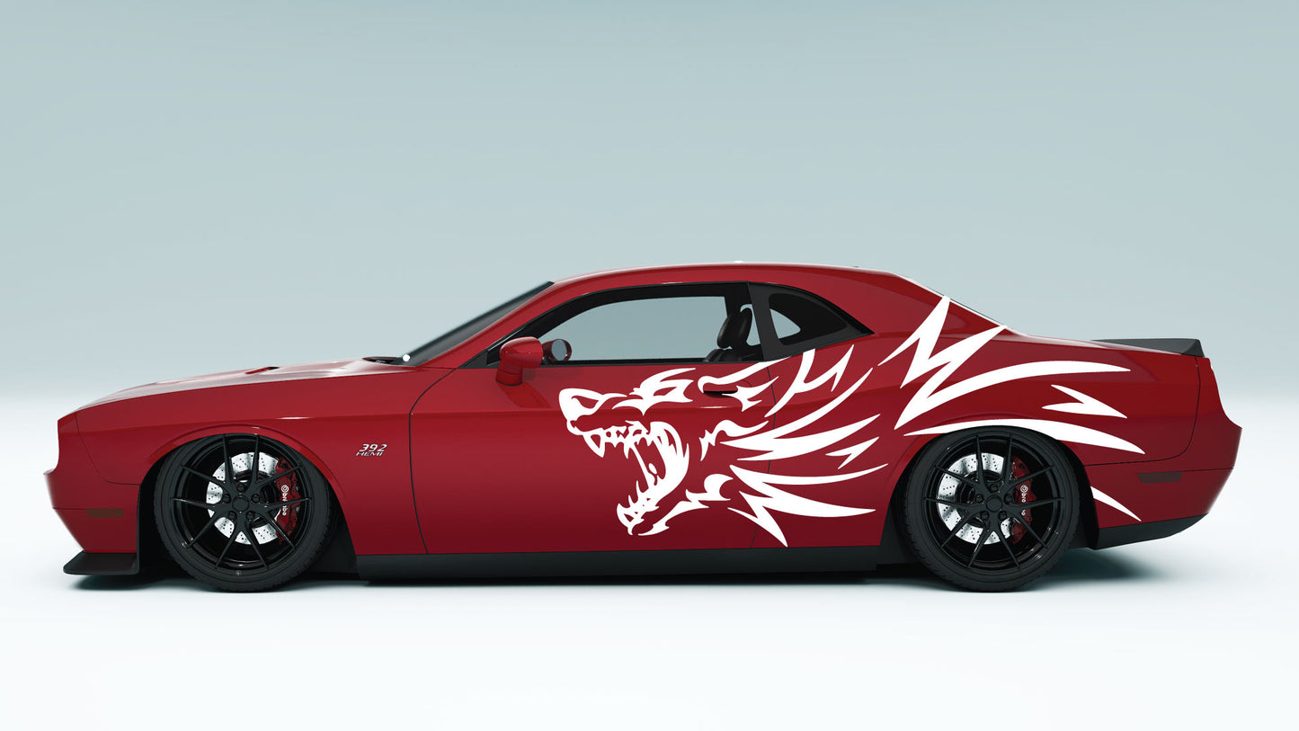 Hell-hound Side Decals Stickers & Graphics for Dodge Challenger.