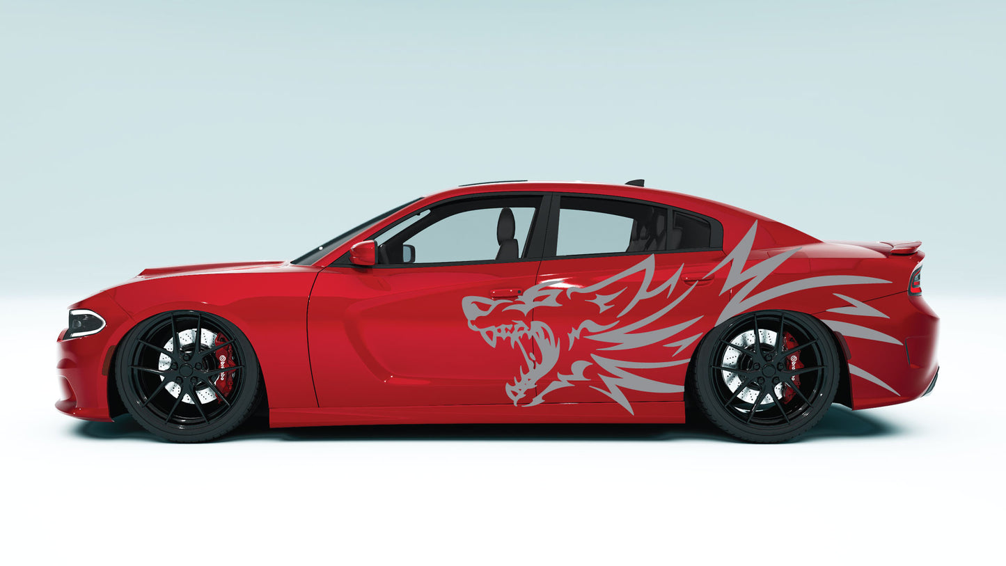 Hell-hound XL Side Decals - Graphics for Dodge Charger.