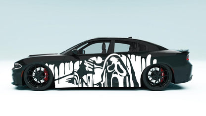 Ghostface Spooky XL Side Graphics – Dodge Charger Edition colour white
