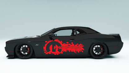 Mopar Logo Splatter side Decals and Graphics for Dodge Challenger