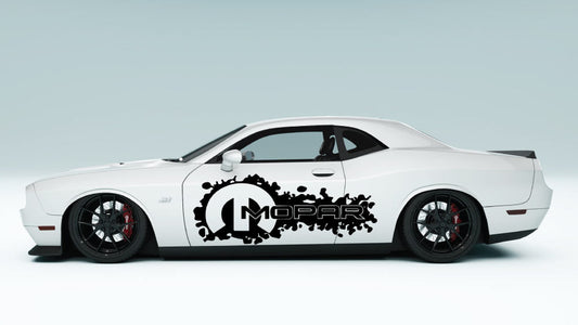 Mopar Logo Splatter side Decals and Graphics for Dodge Challenger
