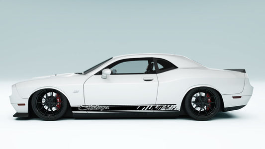 Rocker Panel Stripes with Custom text for Dodge Challenger