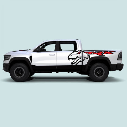 Ram TRX Dinosaur XL side decals in black for 2021-2024 Ram TRX side doors and bed panels