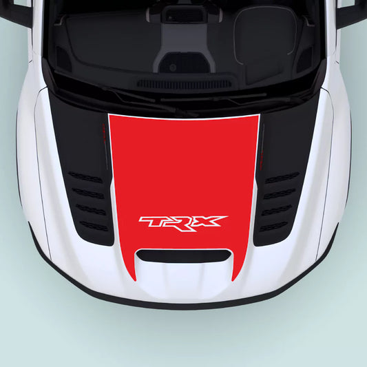 2021–2024 Ram TRX Text Hood Decal Red vinyl graphic for hood center on Ram TRX, featuring a bold TRX text design.