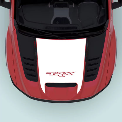 2021–2024 Ram TRX Text Hood Decal White hood center vinyl graphic for Ram TRX 2021–2024 with clean TRX text styling.