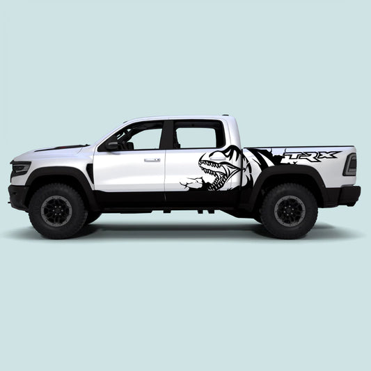 2021-2024 Ram TRX Predator door and bed side decals in black vinyl graphics on driver and passenger sides