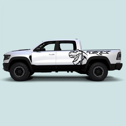 2021-2024 Ram TRX T-Rex large side decals in black on side doors and rear bed panels