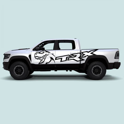 2021-2024 Ram TRX with black TRX XL Side Decals on side doors and rear bed panels