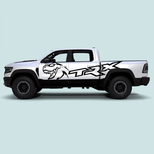 2021-2024 Ram TRX with black TRX XL Side Decals on side doors and rear bed panels