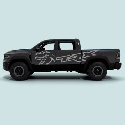 2021-2024 Ram TRX with grey TRX XL Side Decals on side doors and rear bed panels