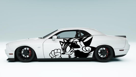 Shadow Speed Clash Decals – Sonic-Inspired Car Side Graphics black