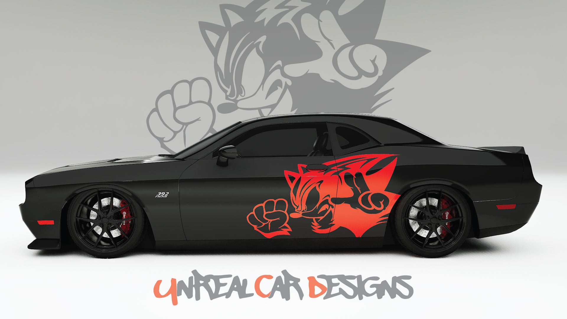 Sonic Black Universal car Big Side Graphics, Decals and Stickers.