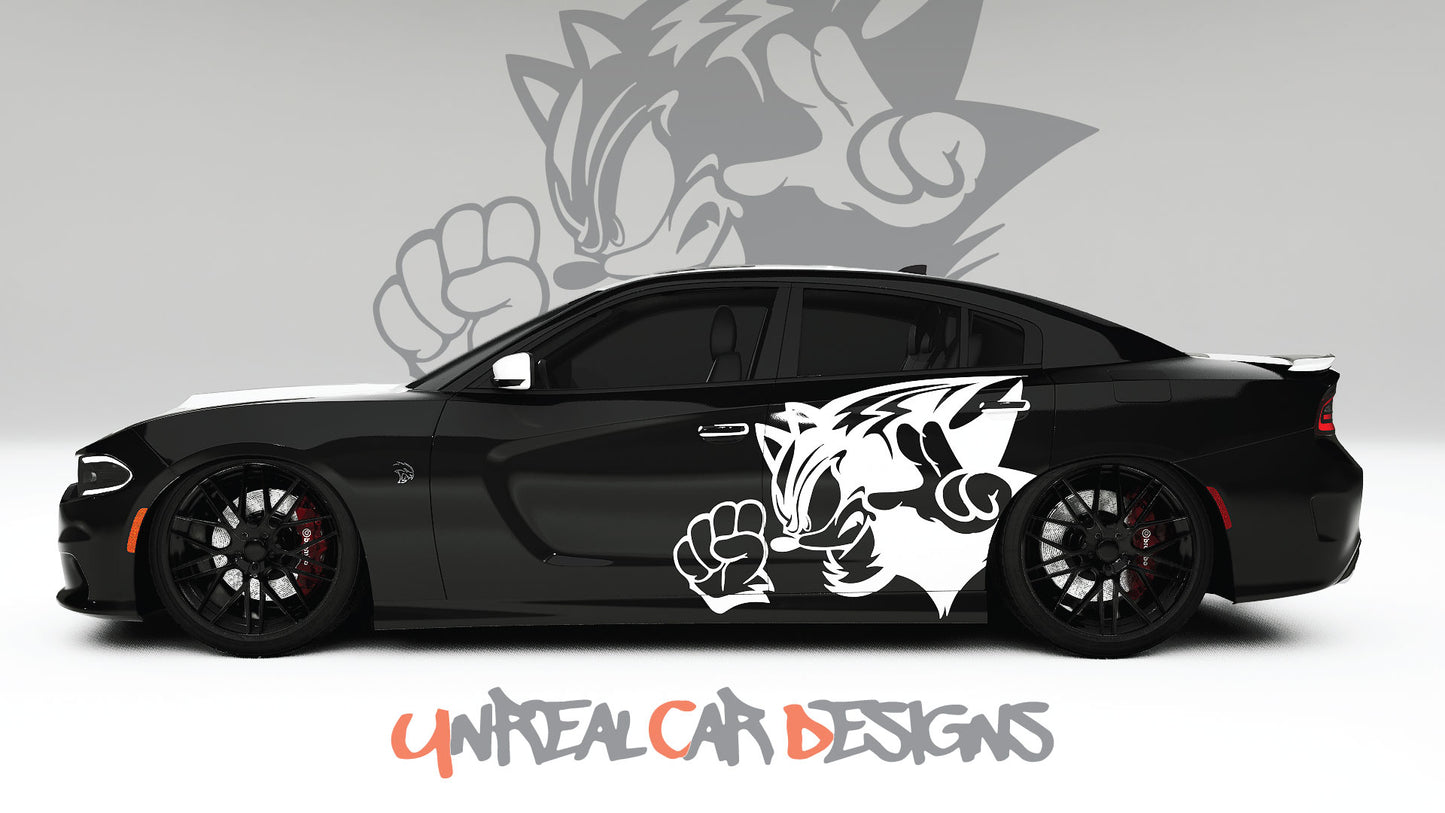 Sonic Black Universal car Big Side Graphics, Decals and Stickers.