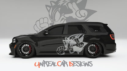 Sonic Black Universal car Big Side Graphics, Decals and Stickers.