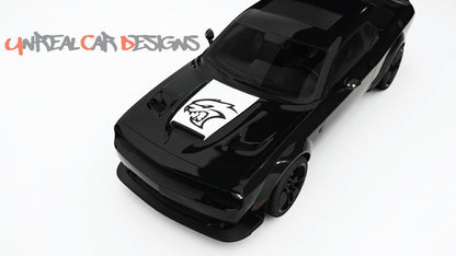 SRT Cat head Hood Decals and Graphics for Dodge Challenger