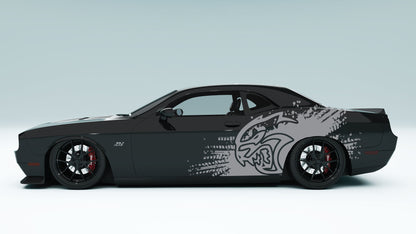 Dodge Challenger Demon Mud Splash Side Decals, Stickers & Graphics.