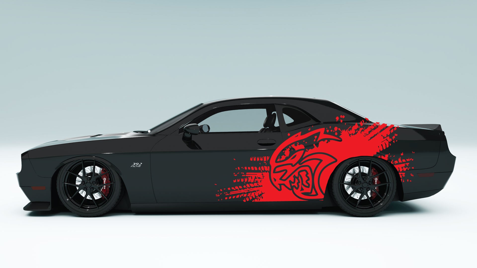 Dodge Challenger Demon Mud Splash Side Decals, Stickers & Graphics.