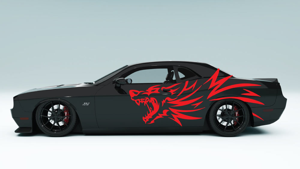 Wolf side Decals and Graphics for Dodge Challenger